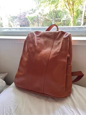 BOYATU Leather Anti-theft Backpack in Burnt Orange